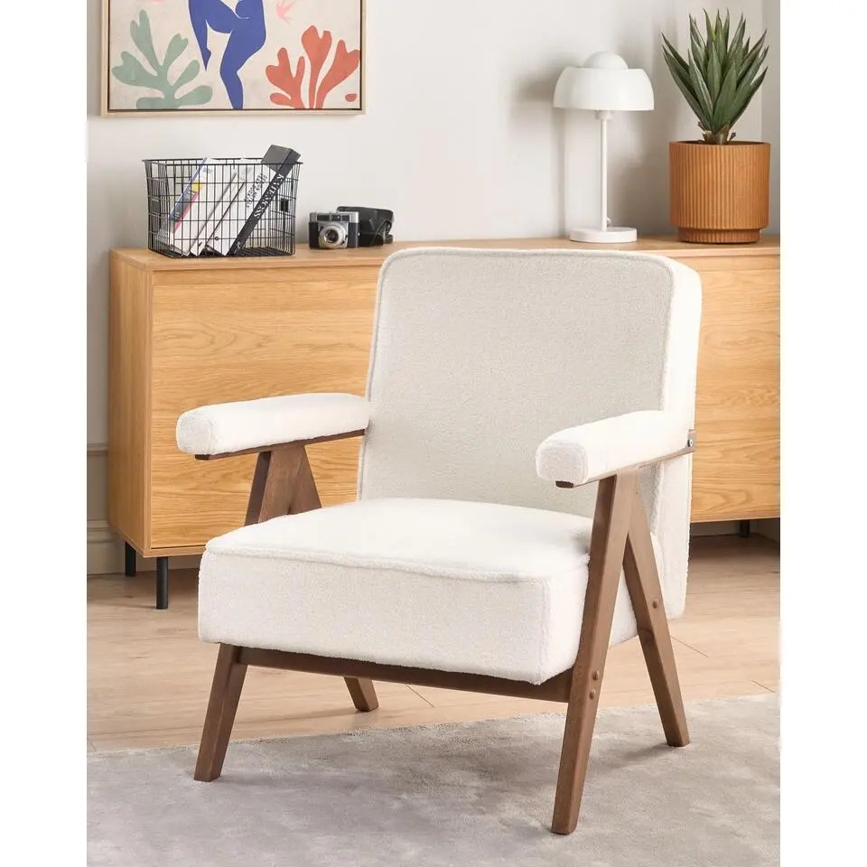 EVJE - Fauteuil - Wit - Bouclé