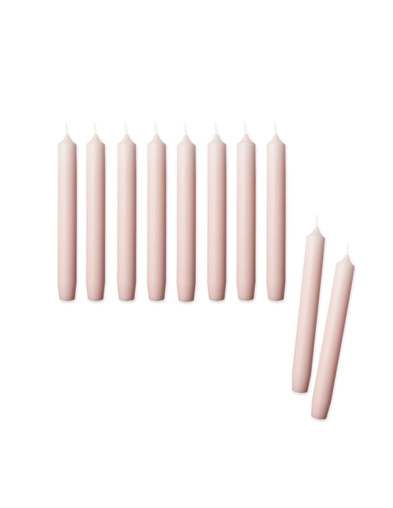 Stagelys 19 cm 10-pak | Paraffin. Ø2,2 x 19 cm. 10 stk. | Dusty Rose