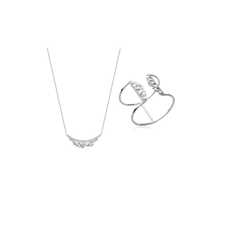 Collier Femme - Argent 925 - Oxyde de zirconium - Longueur : 45 cm