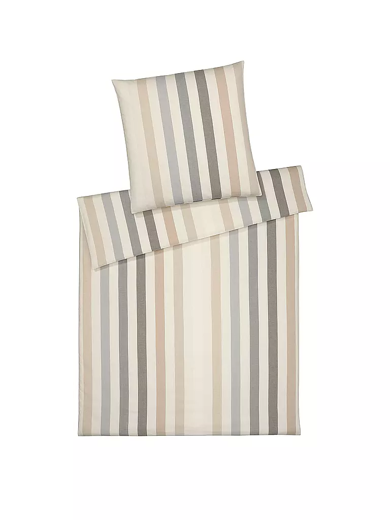 ELEGANTE Flanell Bettwäsche SWIFT 70x90cm/140x200cm Beige/Grau beige