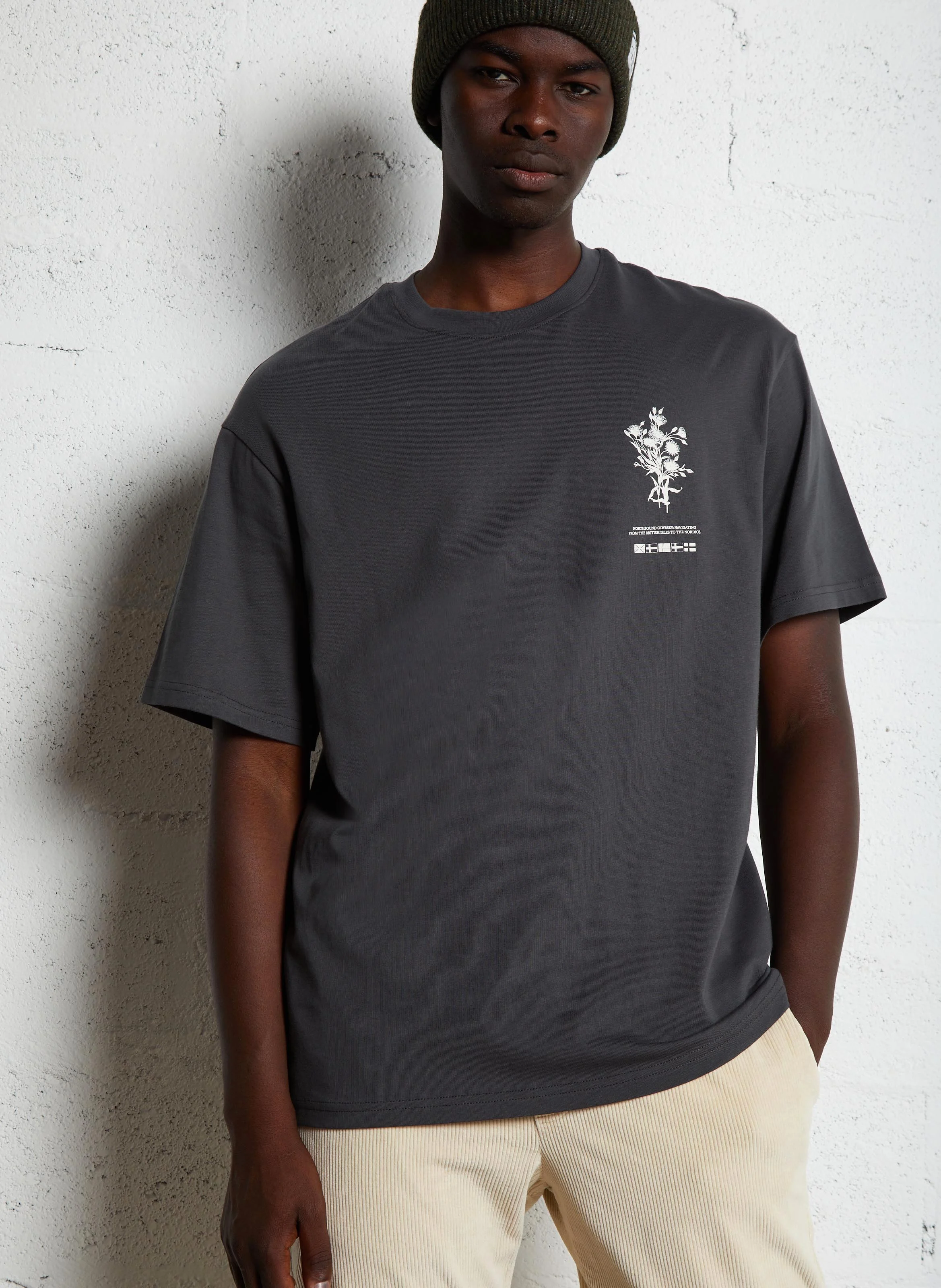 LOOSEALP - Tee-shirt col rond ample en coton bio | Gris