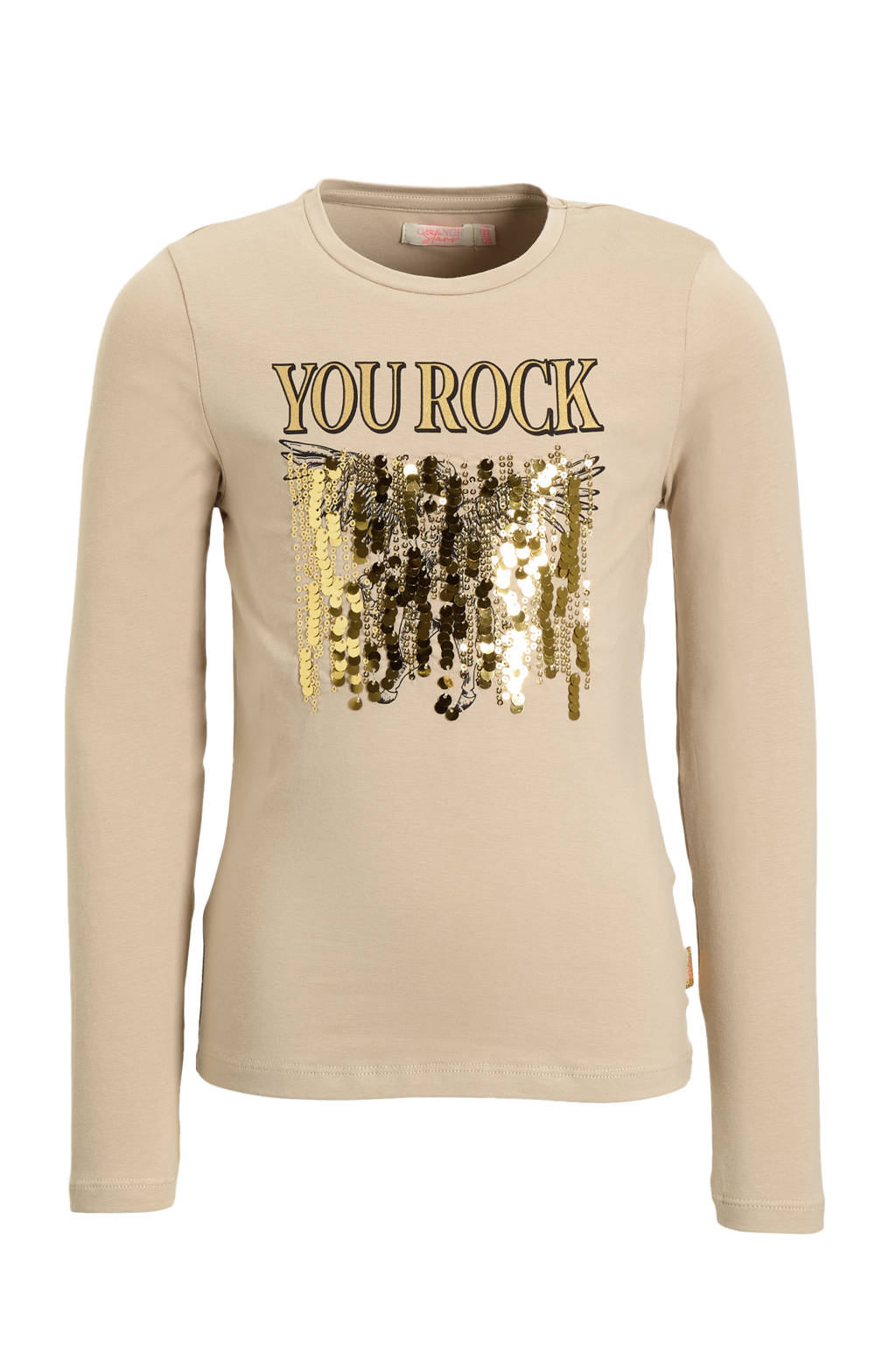 Orange Stars longsleeve Rela met print beige