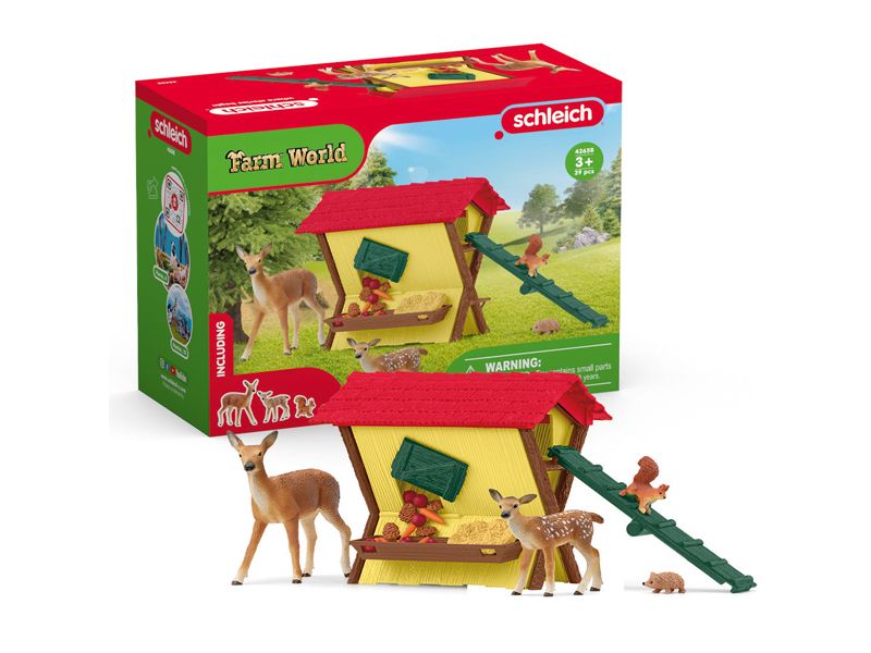 Schleich Spielfigurenset Farm World Fütterung der Waldtiere Spielset mit 39 Teilen