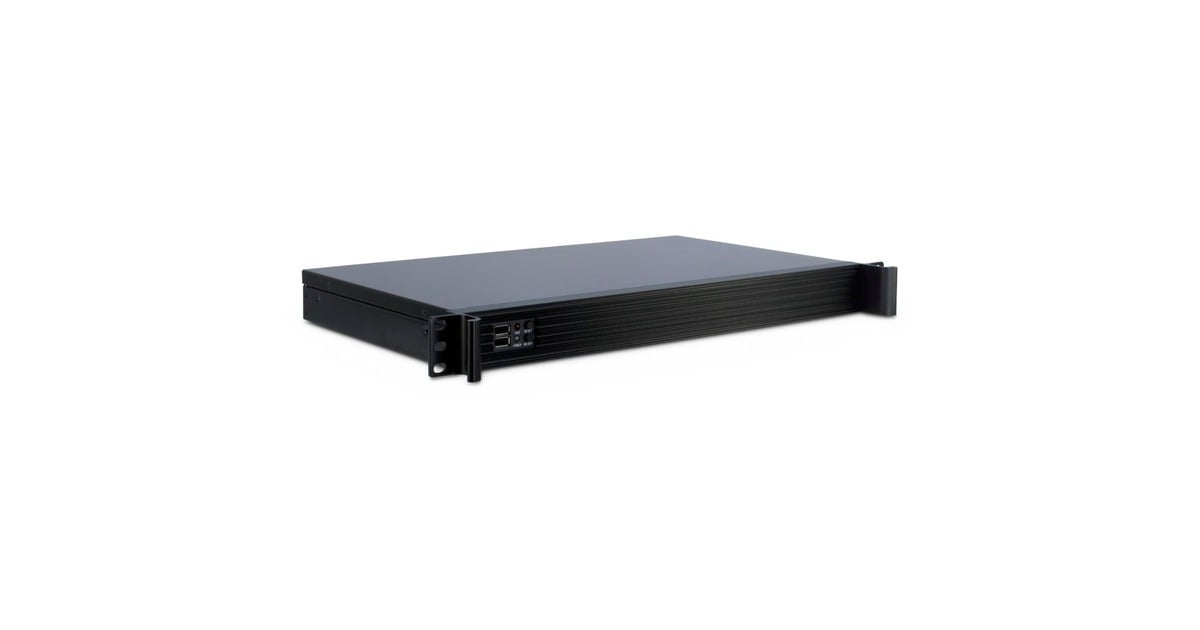 Inter-Tech1U K-126L rack behuizing  (Zwart | 2x USB-A)