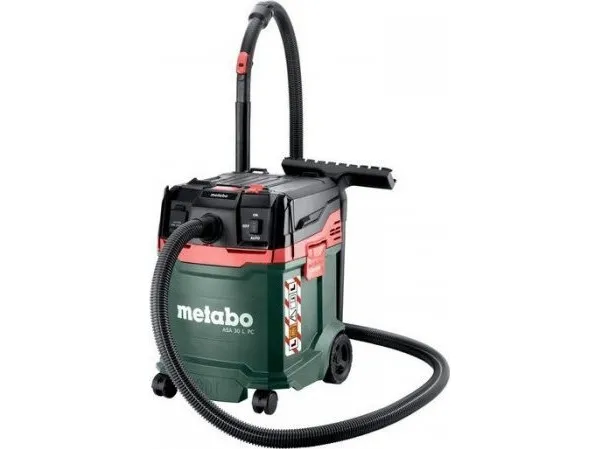 Metabo ASA 30 L PC, 1200 W, Tromle vakuum, Tør&våd, 30 L, 78 dB, Sort, Grøn, Rød