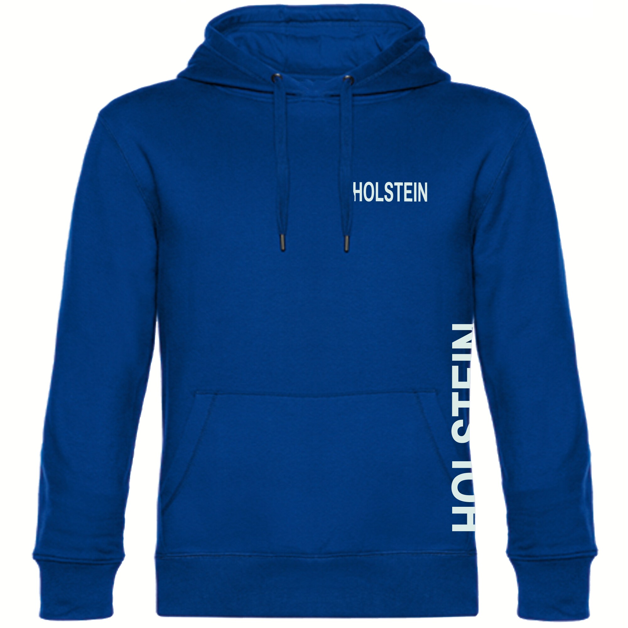 multifanshop® Kapuzen Sweatshirt - Holstein - Brust & Seite - Druck weiß