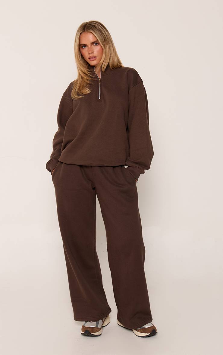 Chocolat Sweatshirt Petite À Col Montant Avec Fermeture Éclair