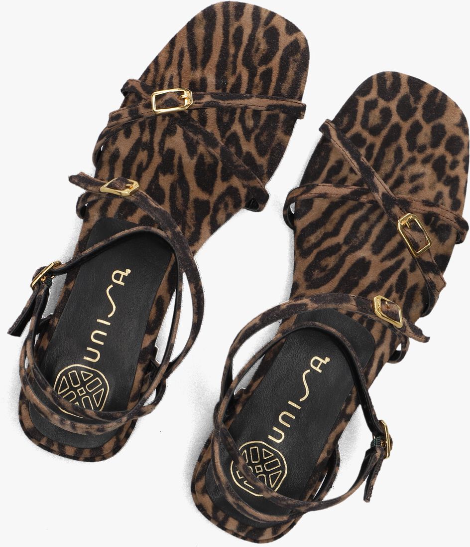 bruine unisa platte sandalen chisun