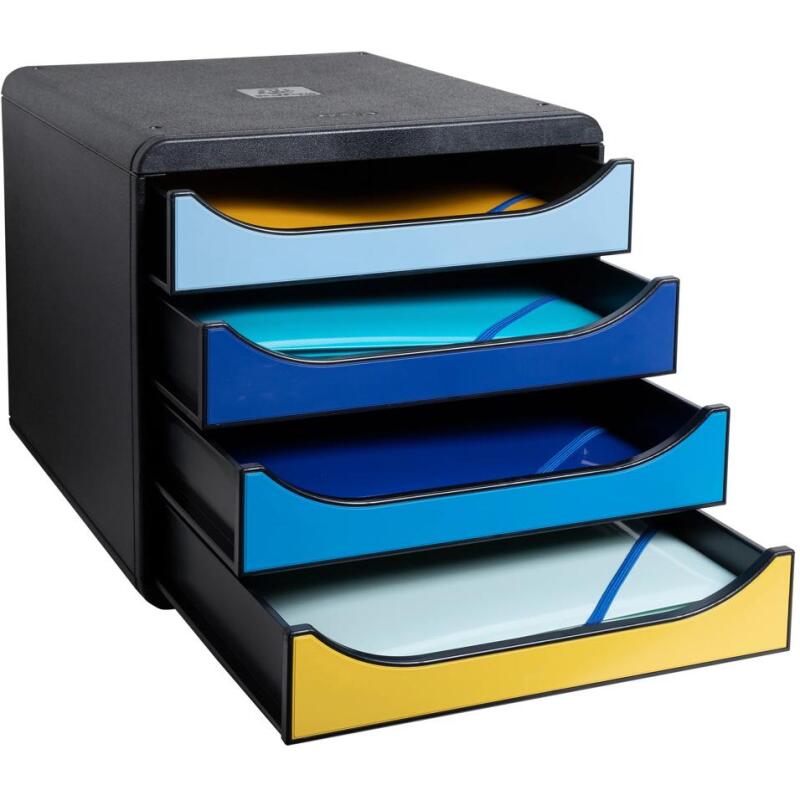 Module de classement Big Box 4 tiroirs Bee Blue - Couleurs assorties