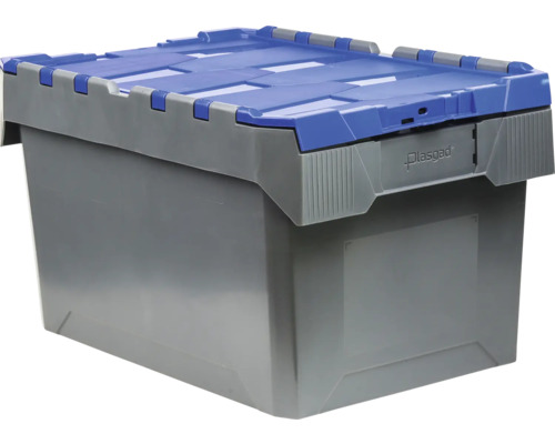 Professionele opbergbox, industrieel, 60 l, 600x340x400 mm, grijs/blauw