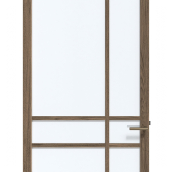 Arne & Bodil binnendeur ABE105 satijnglas - donker eiken houtlook afwerking