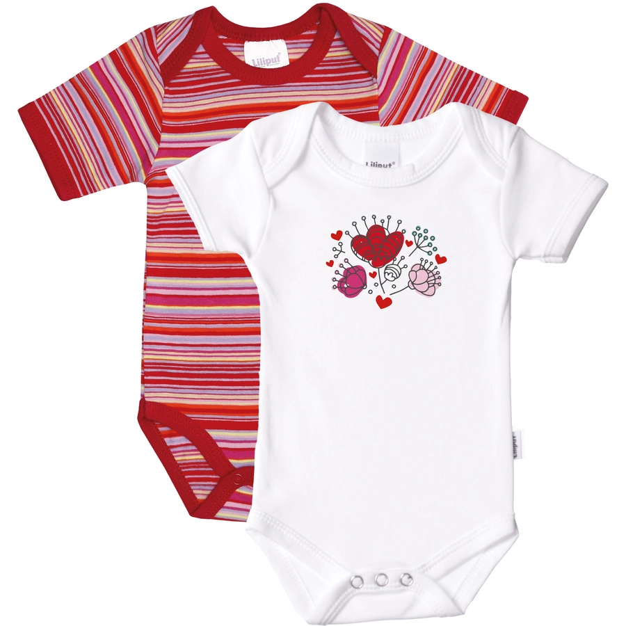 Liliput Kurzarmbody 2-er Pack rot und weiß