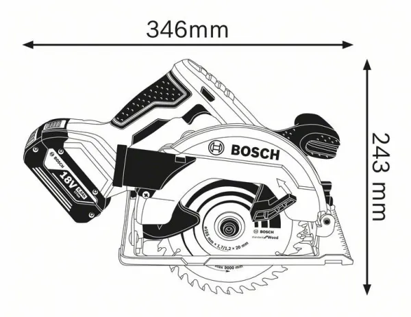 Bosch AKKURUNDSAV GKS 18V-57 SOLO