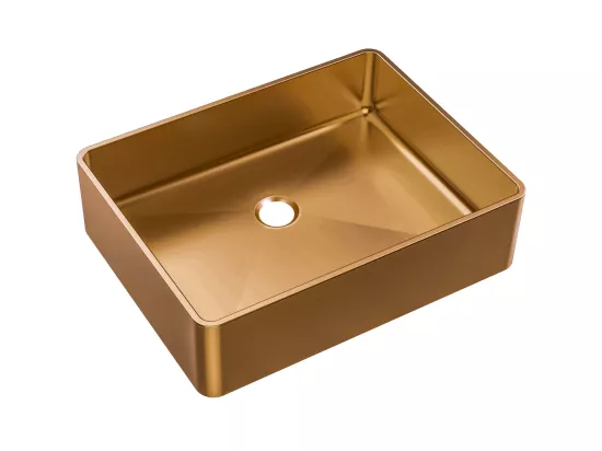 Luisa vasque à poser 48x37 en inox cuivre brossé - Essebagno