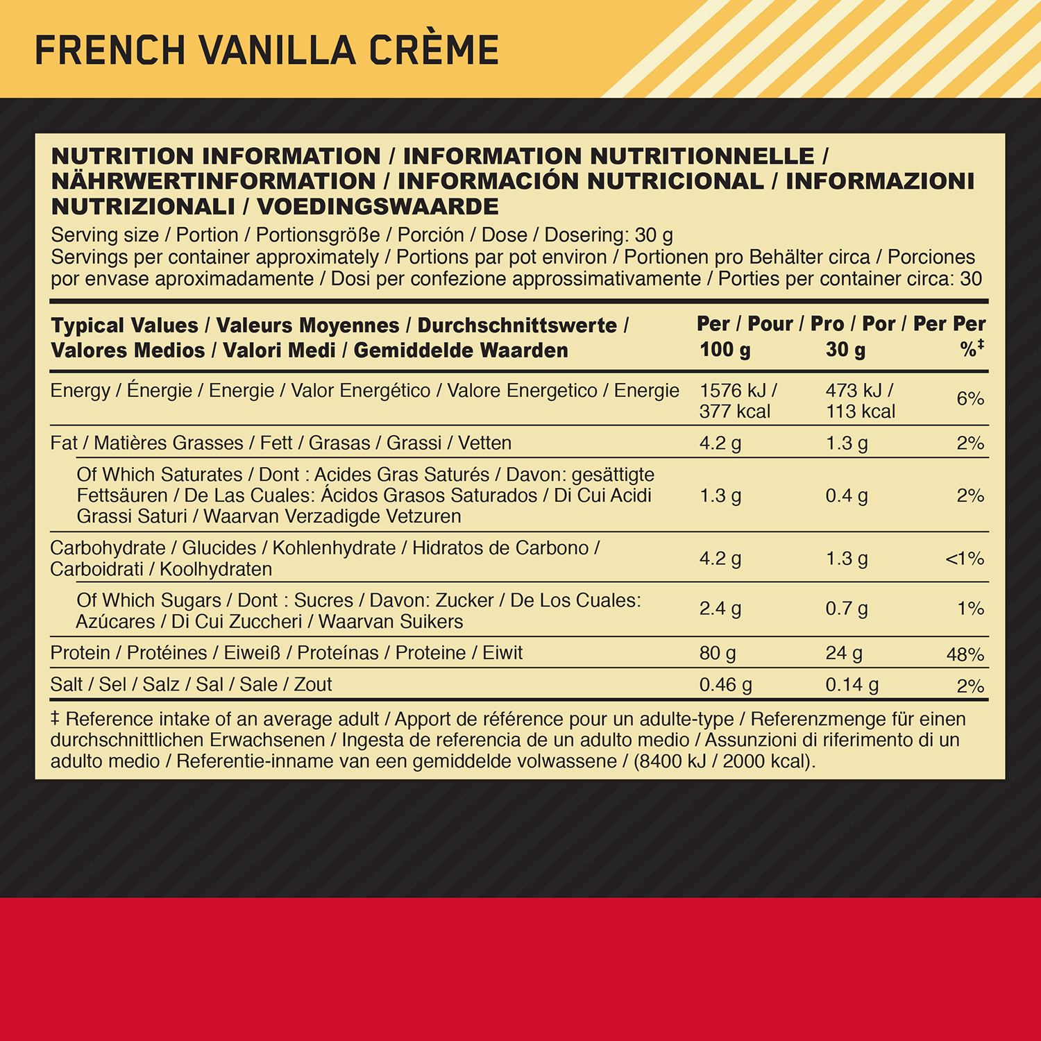 Optimum Nutrition Whey Protein Gold Standard 908 g French Vanilla