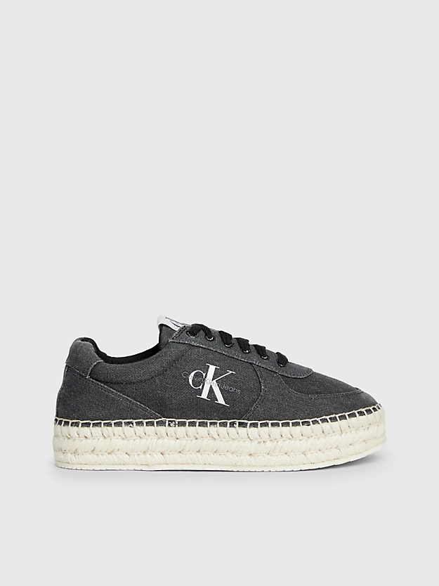 Tênis espadrille de lona com plataforma