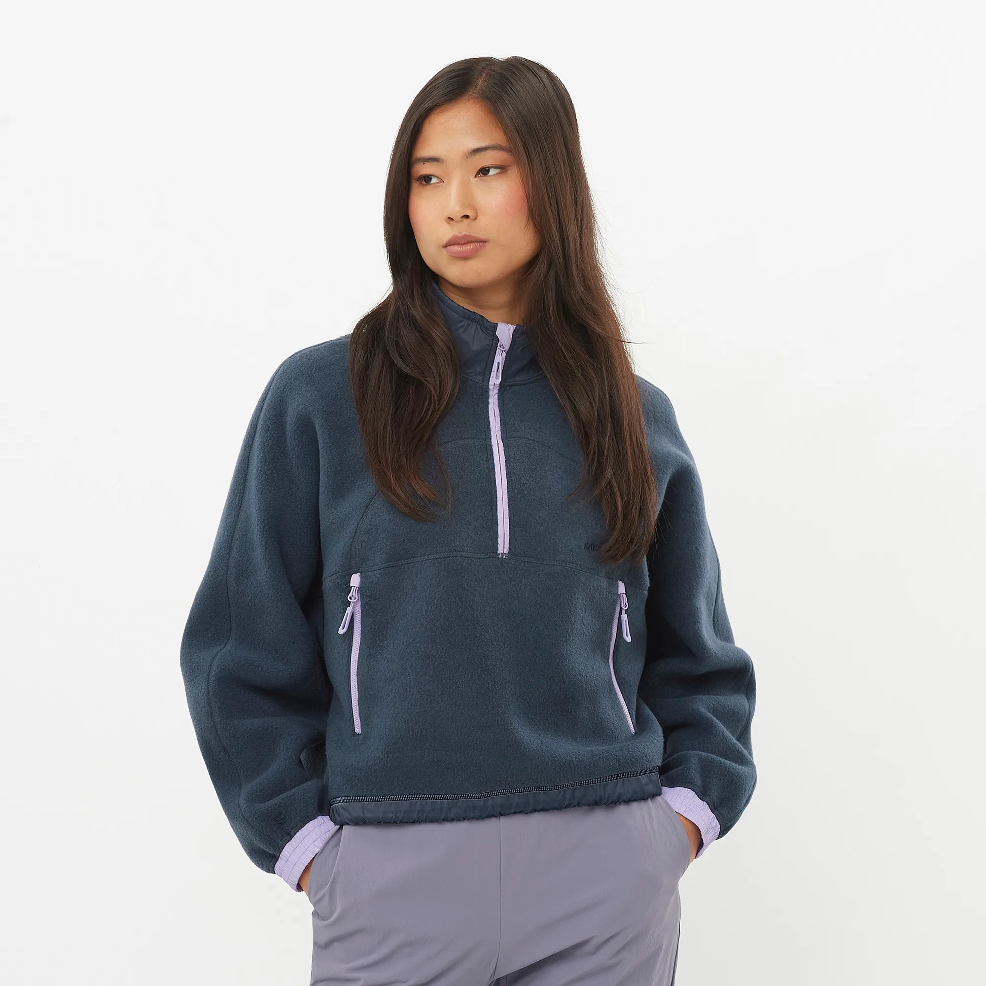 Salomon Chroma Fleece Crop W Blue Nights/