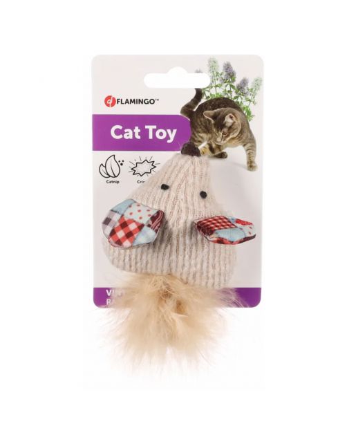 Flamingo Vinta Muis + Veer - Kattenspeelgoed - Beige