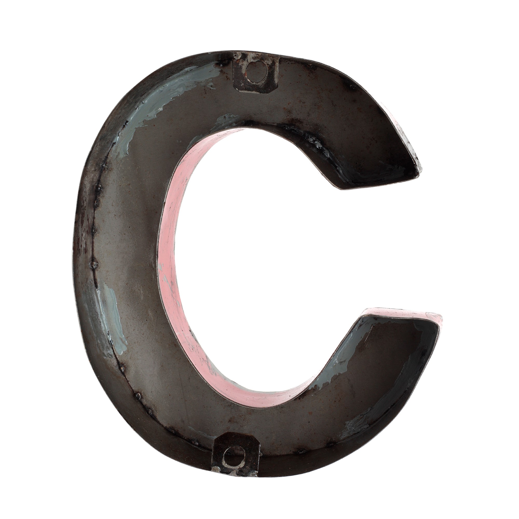 Metallbuchstabe 'C', multicolor, T 17 cm, B 20 cm, H 4 cm von fischer's lagerhaus