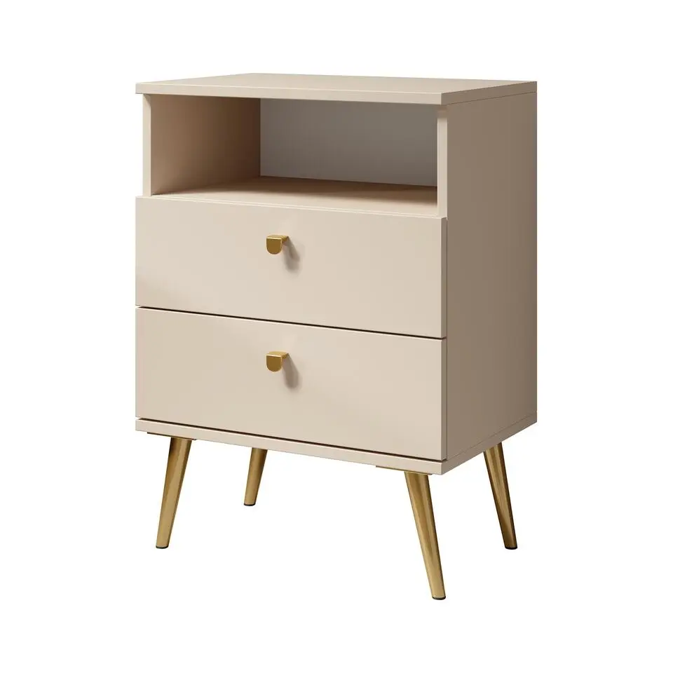 Meubella - Nachtkastje Hidde - Beige - 50 cm