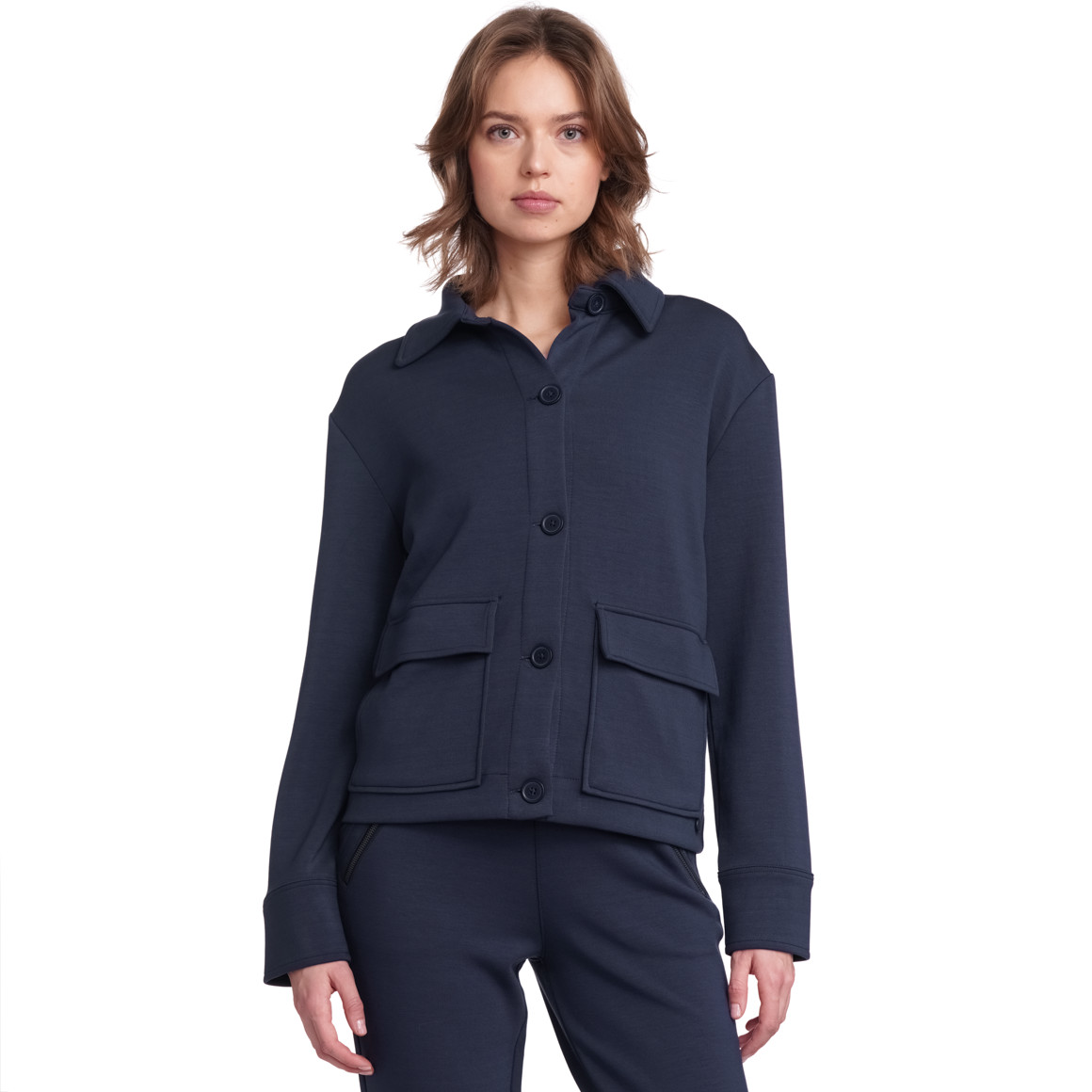 Gina Collection Damen Jacke aus Modal-Mix dunkelblau
