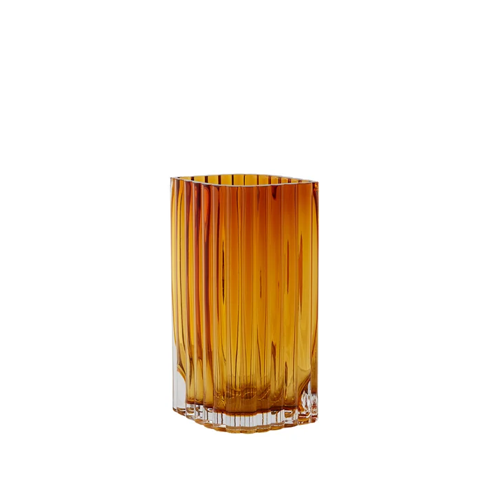 AYTM - Folium Vase, L 12,6 cm, H 20 cm, amber