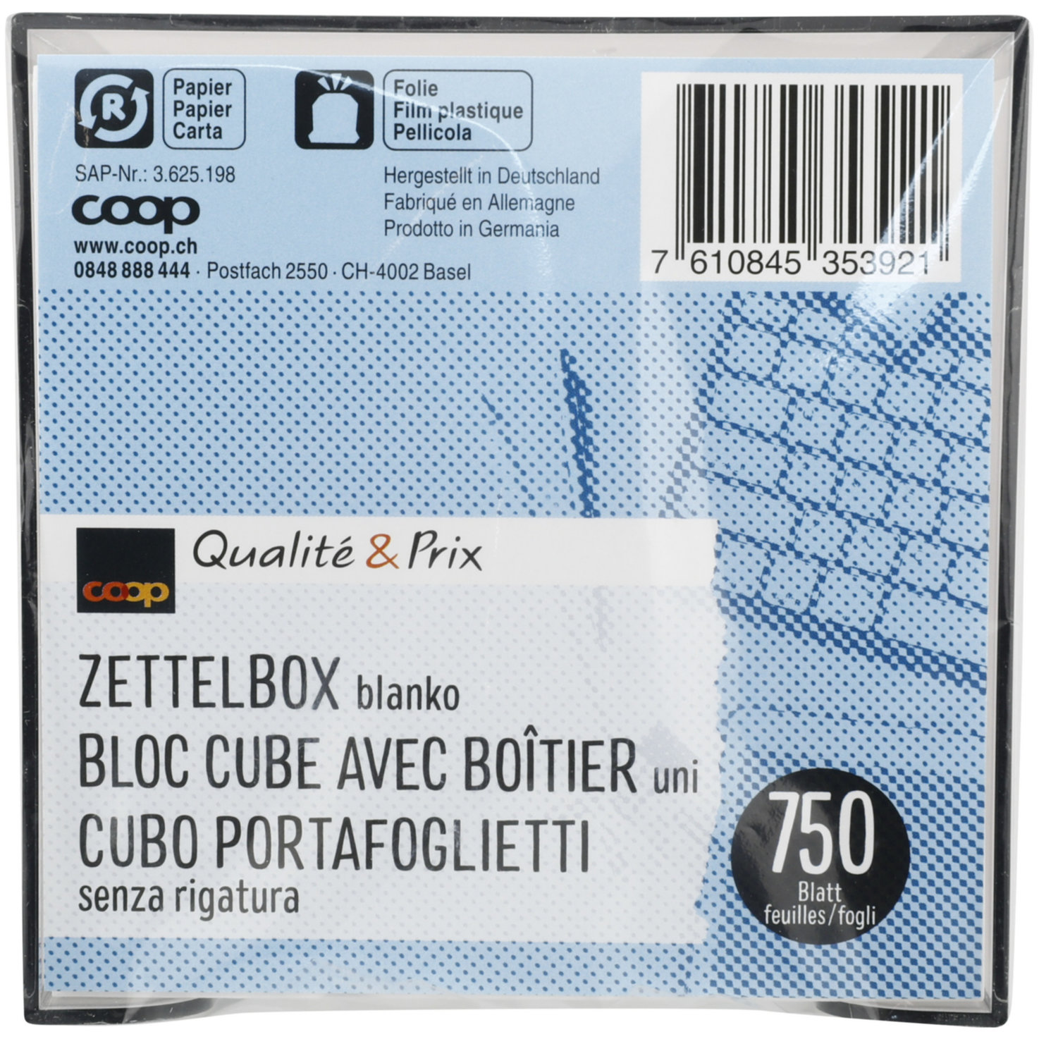 Qualité & Prix Zettelbox weiss 750 Blatt