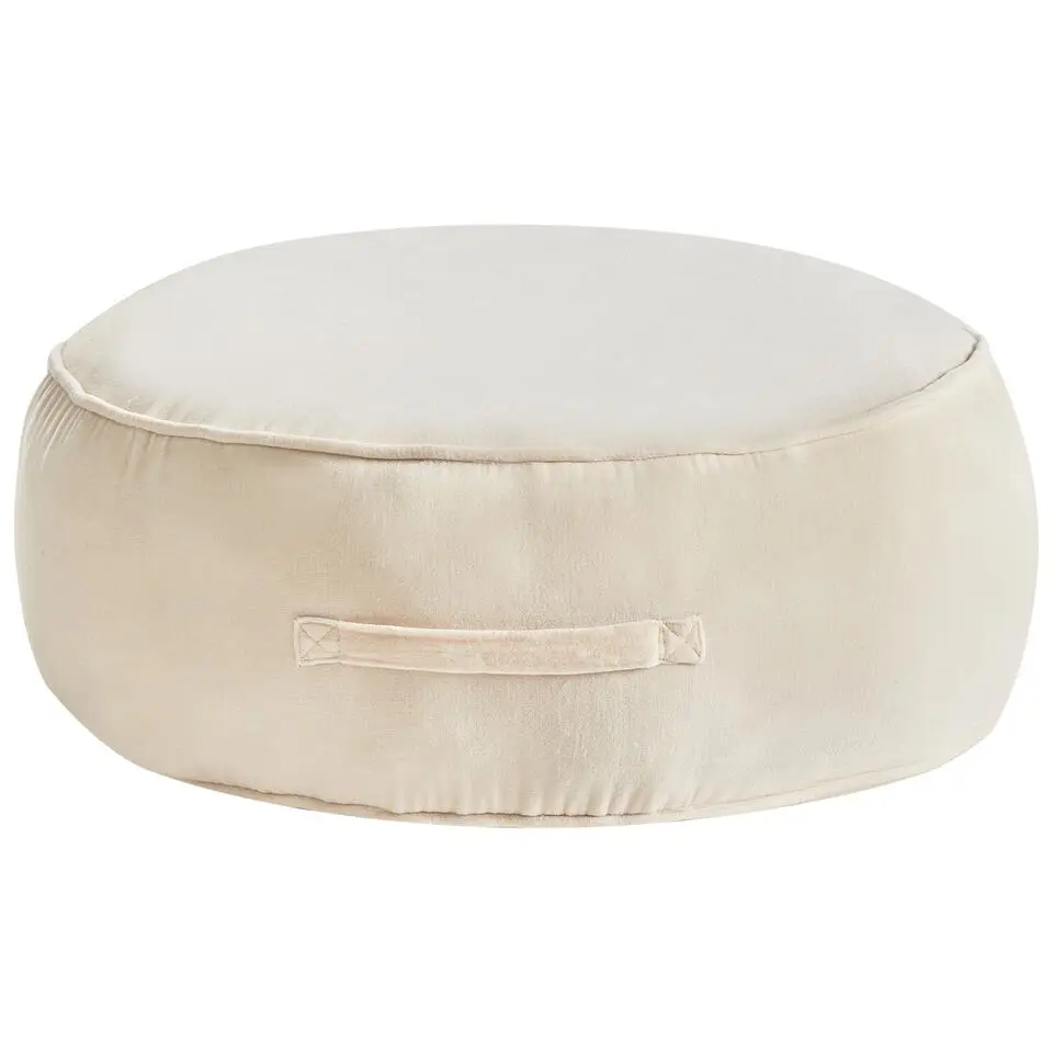 YULLE - Poef - Lichtbeige - Fluweel