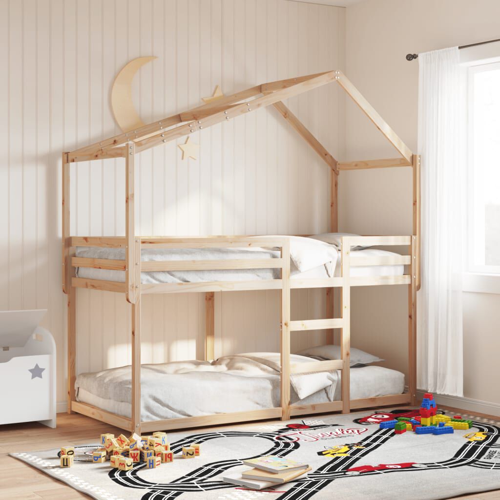 vidaXL Hemelbed voor kinderbed, 203x80,5x142 cm, grenenhout
