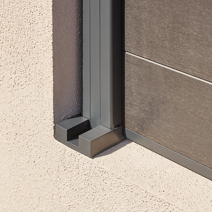 Cache platine rectangulaire plastique GoodHome Neva RAL 7021 anthracite 15,5 x 8 x h.3 cm