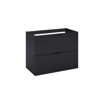 Atlantic wastafelonderkast Raff zwart ribbelfront 80 x 45,2 x 63,5 cm