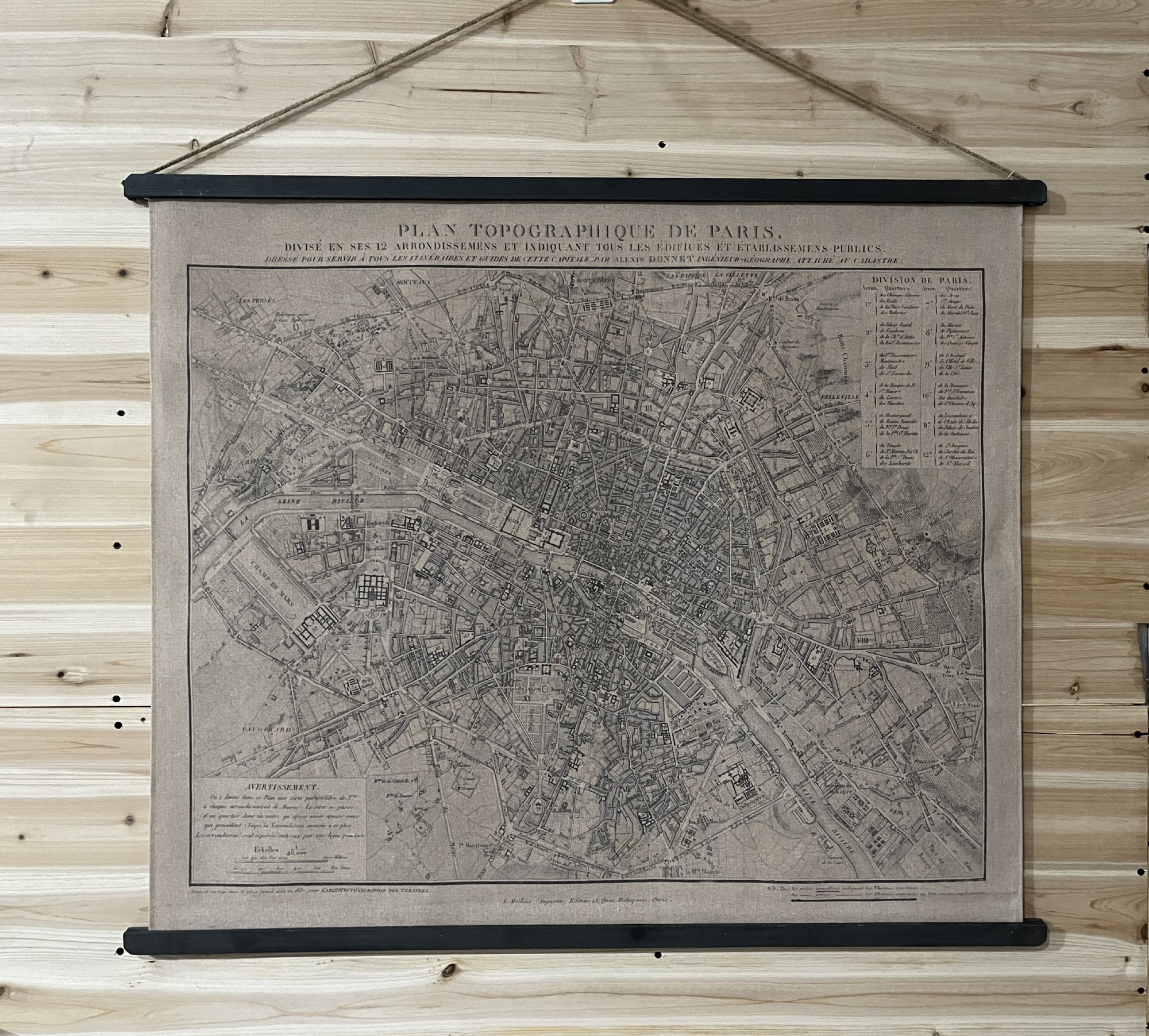 Rollbild 'Plan de Paris', B 108 cm, H 91 cm von fischer's lagerhaus