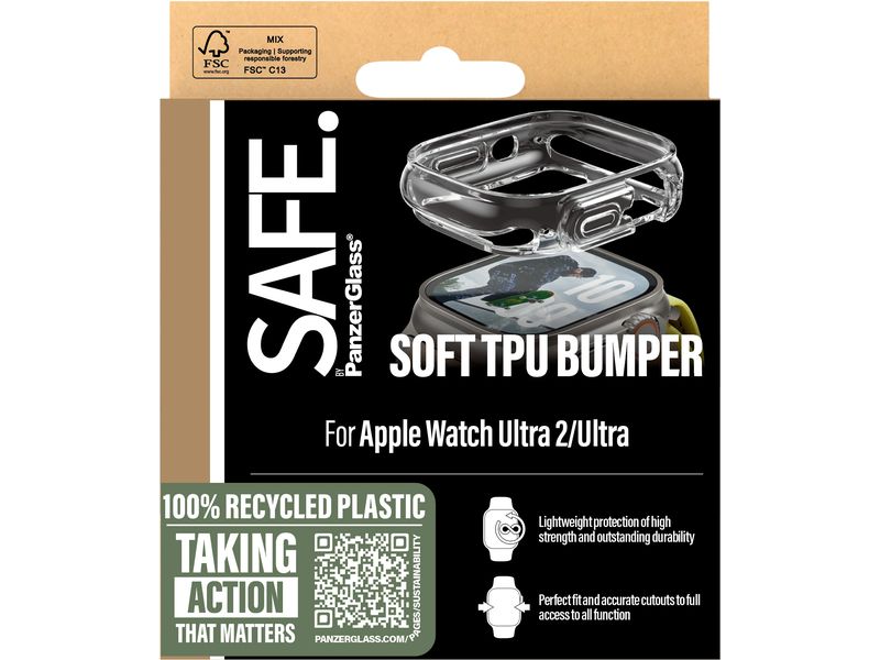 SAFE. Displayschutz TPU Bumper Transparent Displayschutz für das Apple Watch Ultra 2024