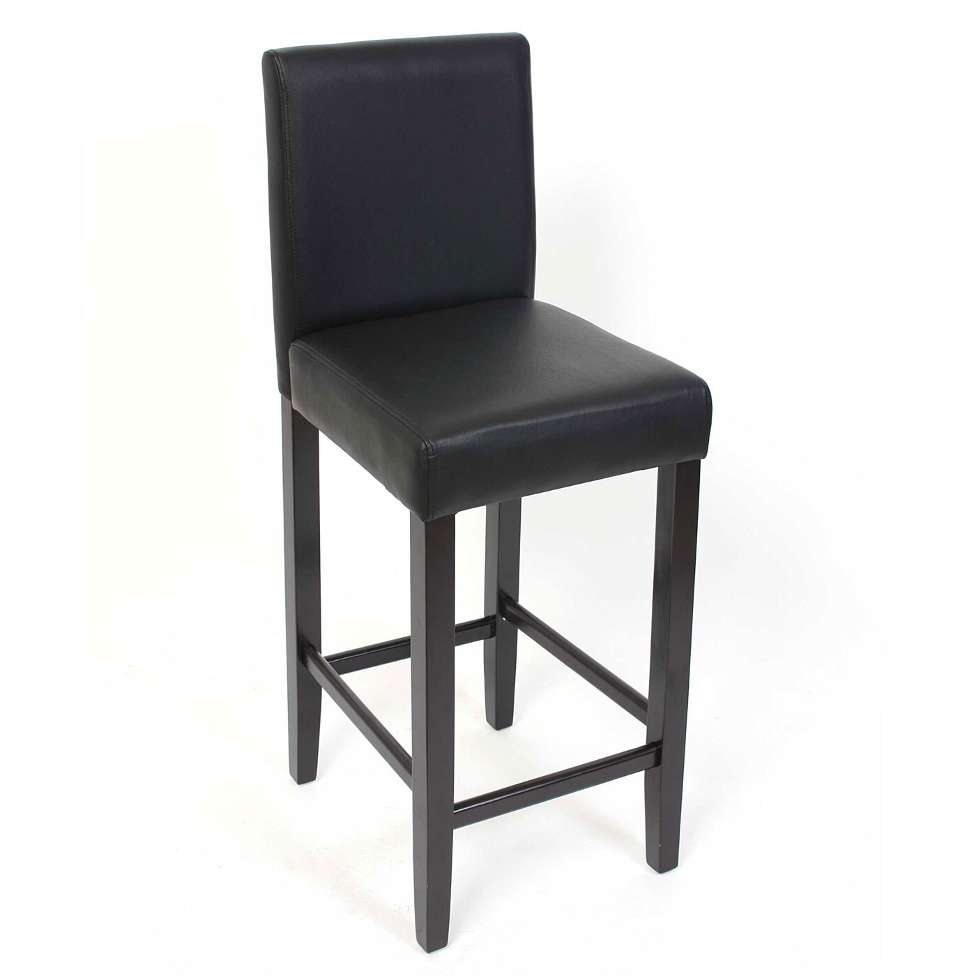 2er-Set Barhocker Cesena Kunstleder ~ schwarz, dunkle Füße