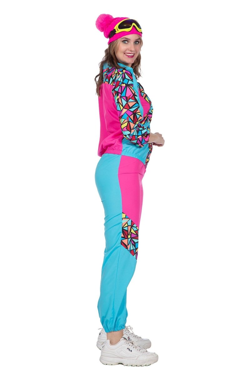 Neon Trainingspak Fout Blauw Roze Dames 2 delig