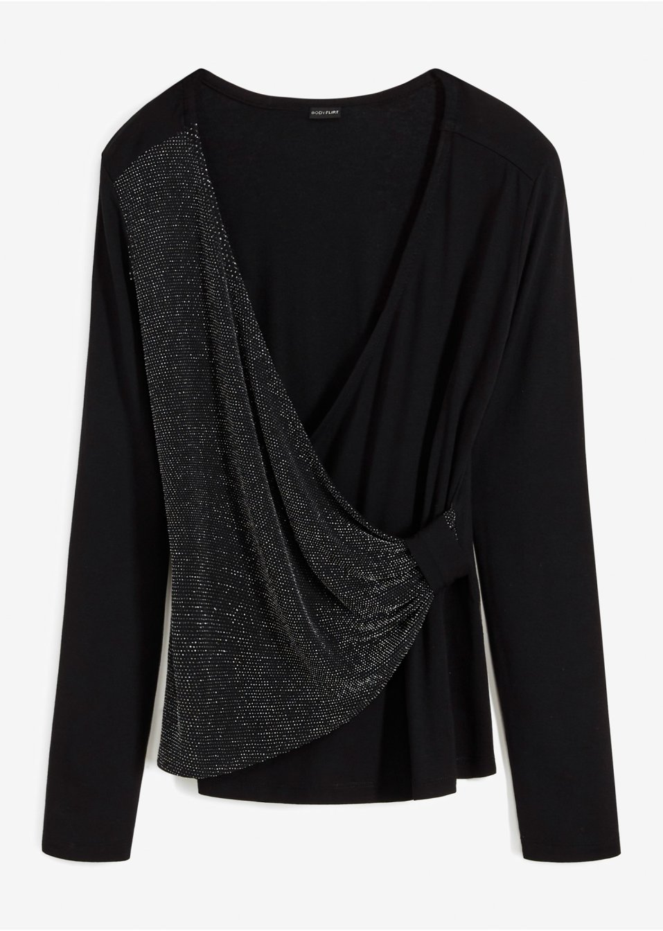 T-shirt manches longues à effet brillant en viscose durable