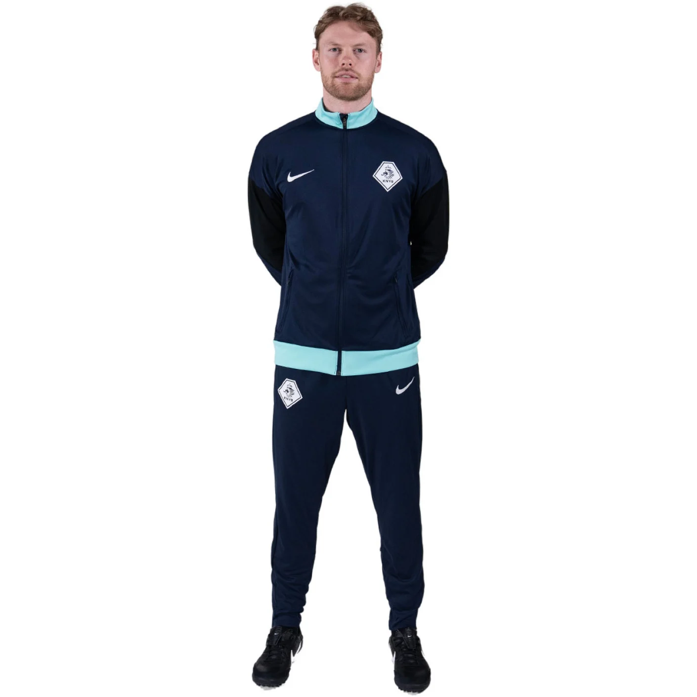 Nike KNVB Trainingspak 2024-2026 Donkerblauw Turquoise Zwart