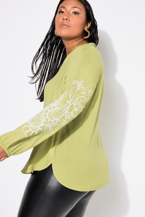 Bluse, Loose Shape, Stickereien,