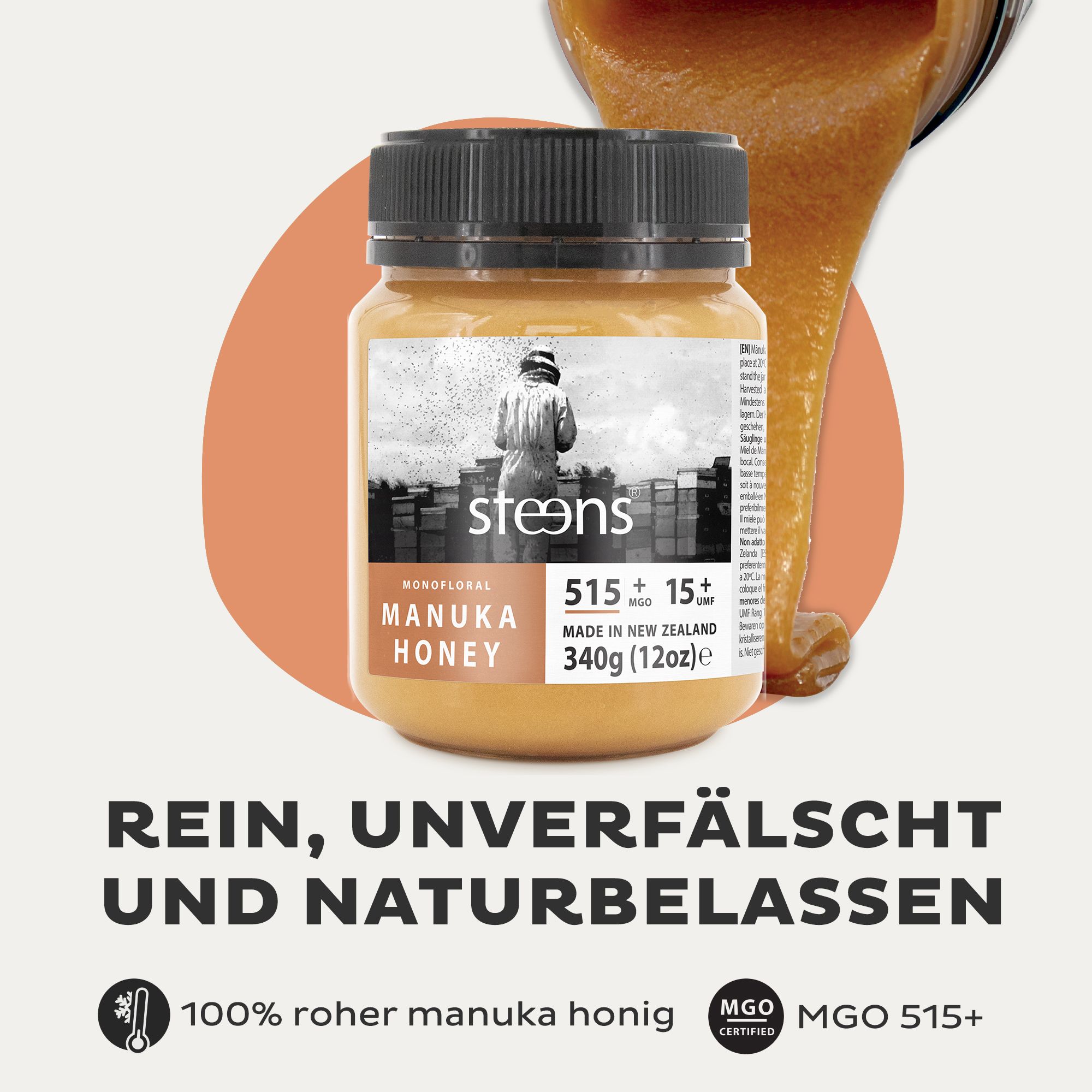 Steens MGO 515+ (UMF15+) Manuka Honig