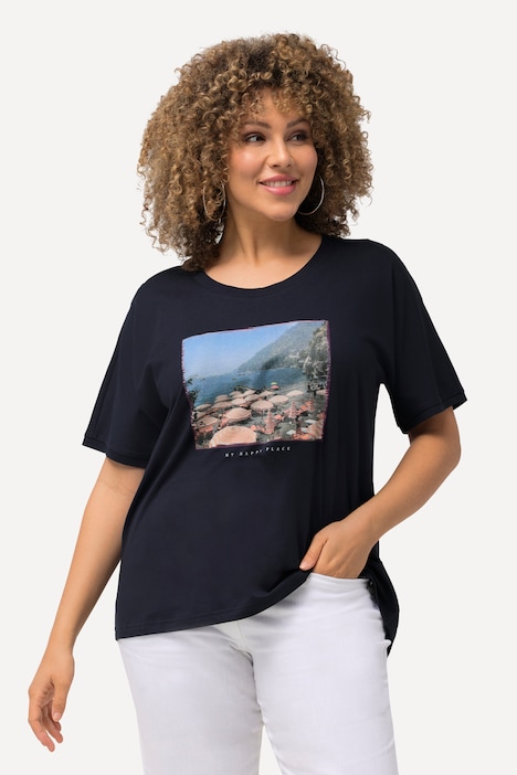 T-Shirt, Fotomotiv, Oversized, Rundhals, Halbarm
