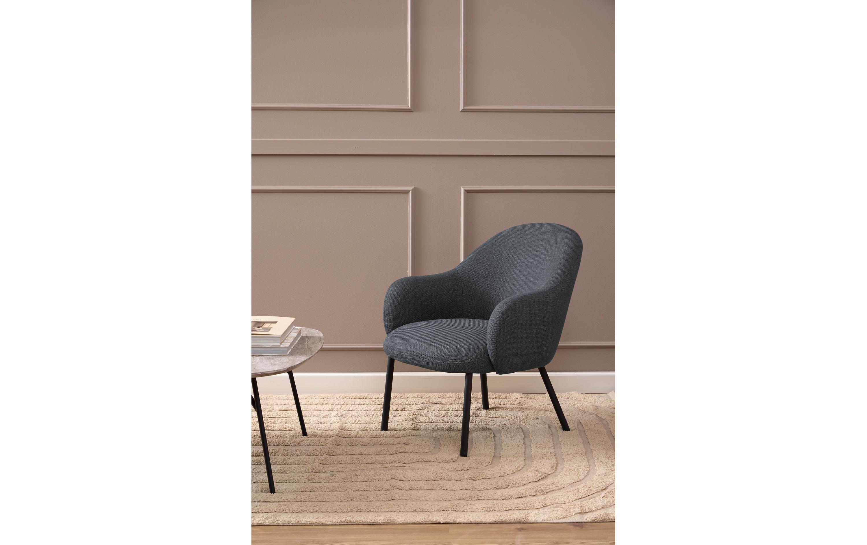 Sessel Spencer Polyurethan (PU)/Stahl, Dunkelgrau<br>Eleganter Loungesessel mit klarer und runder Silhouette