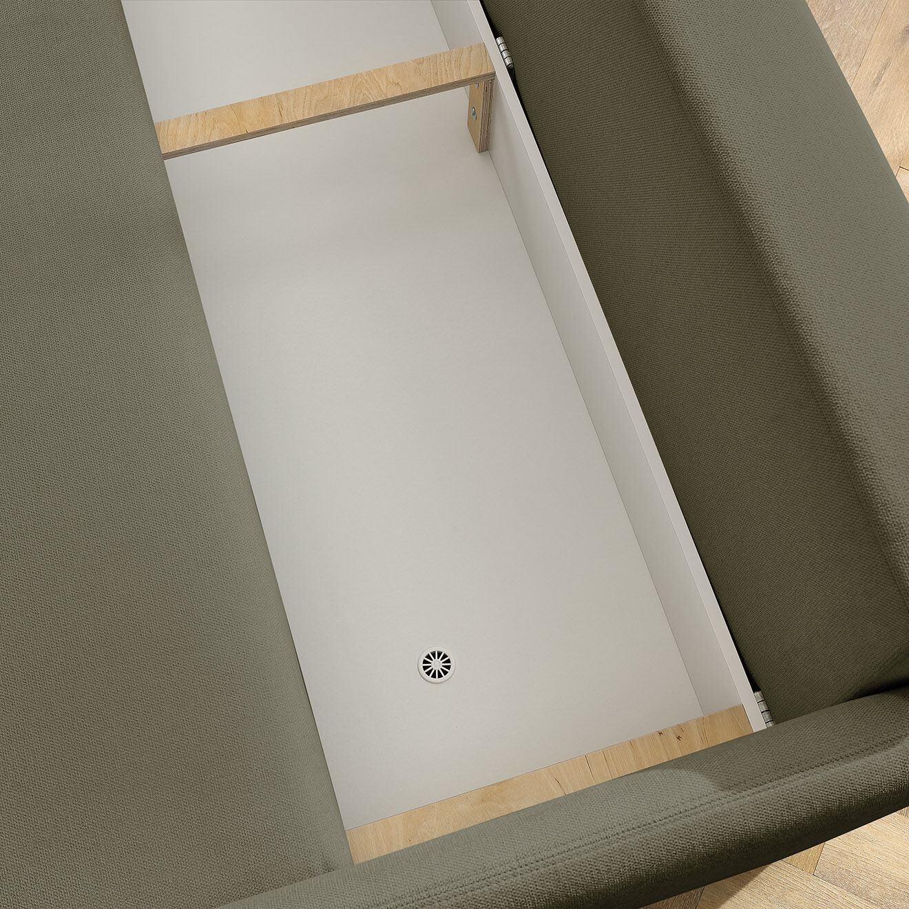 Bobochic Canapé droit convertible coffre marcel tissu lisse vert - 211x100x86 cm