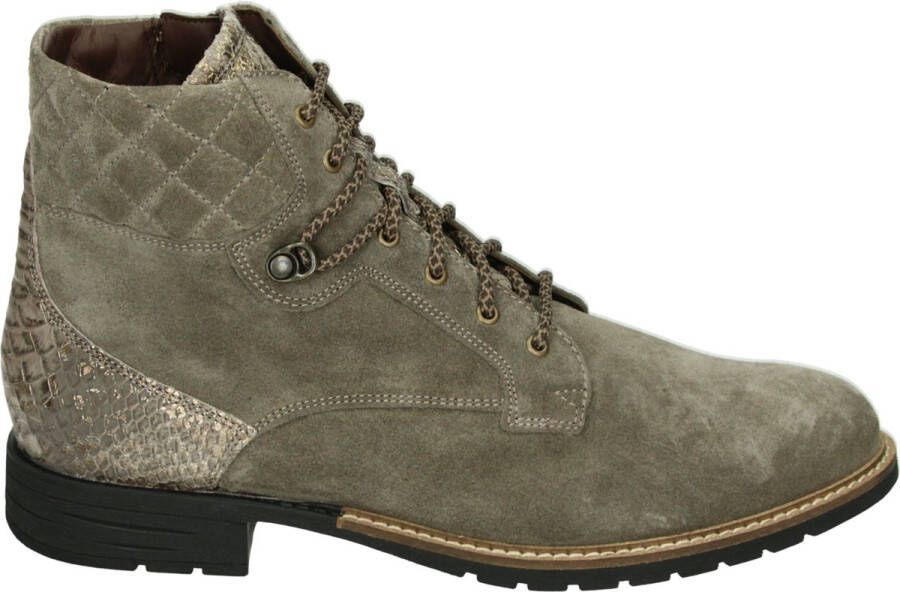 Durea 9731~H~~~~~~~~~~~~~~~~~~~~~~~~ Hoge sneakersVeterlaarzenDames veterschoenenDames sneakersHalf-hoge schoenen Taupe