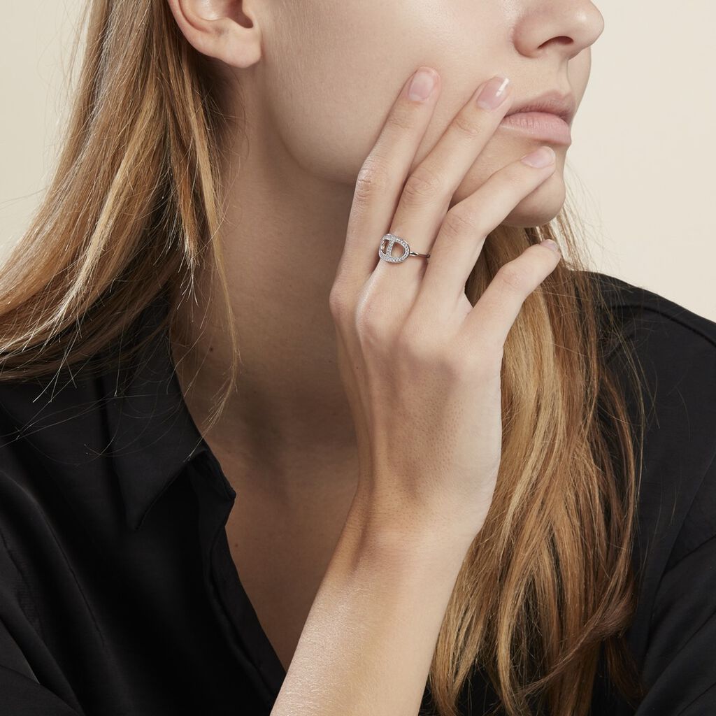 Bague Argent Blanc Caprina Oxydes De Zirconium