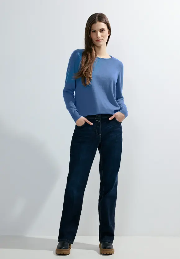 Basic Pullover - water blue melange