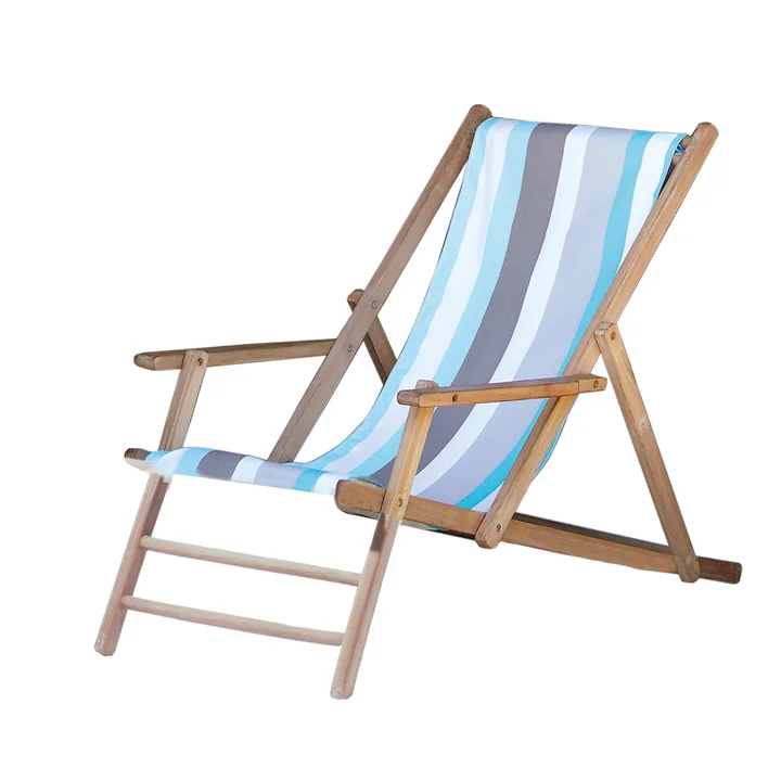 Jan Kurtz - Maxx Deckchair Teakholz, Bezug Designers Guild Streifen Tarifa