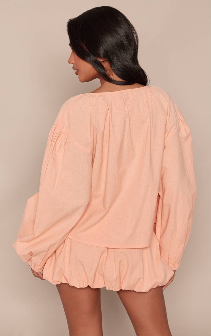 Taupe Jupe Mini En Coton Pêche À Volants Ensemble Coordonné