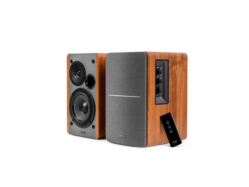 Edifier Regallautsprecher Paar R1280T Braun Aktive 2.0 Regallautsprecher mit 2x Cinch-Eingängen