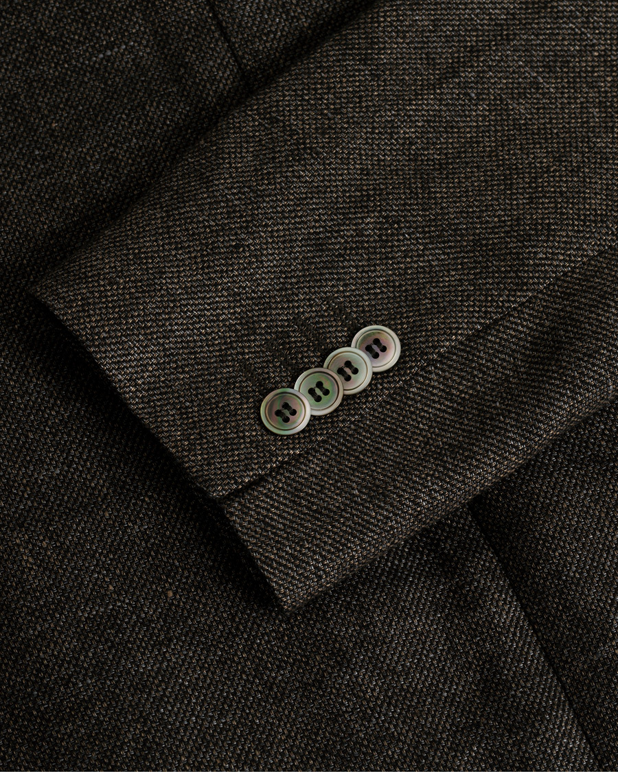 Oscar Jacobson Einar Linen/Wool Patch Pocket Blazer Brown 52
