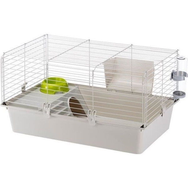 Cage cochons d'inde - maisonnette, gamelle, ratelier et abreuvoir -